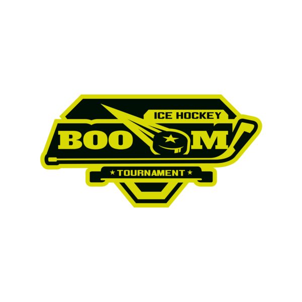 Boom Ice Hockey Tournament logo template Thumbnail