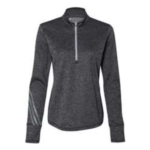 Adidas - Women's Brushed Terry Heathered Quarter-Zip Pullover Thumbnail