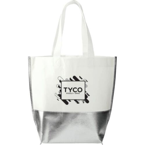 Large Laminated Metallic Bottom Tote Thumbnail